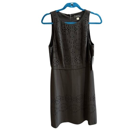 Tahari Harry S Levine Dress Black NWT Laser Cut Detail Lined Size US 10 UK 14 - Picture 1 of 10